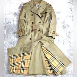 Vintage Burberry Trench Coat Beige Maxi